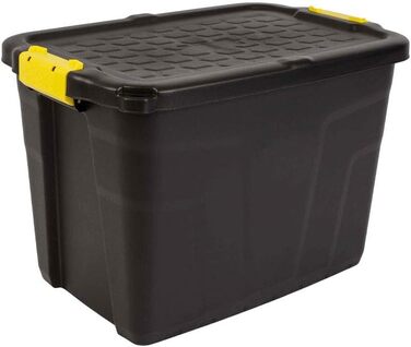 Strata Storage Box, High Load Capacity, 60 L, Plastic, Black/Yellow, 60 x 40 x 40 cm
