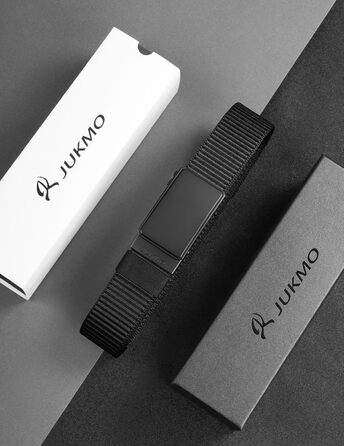 Чоловічий шкіряний ремінь JUKMO з автоматичною застібкою, нейлон 3,8 см, розмір M (91-105 см), чорний