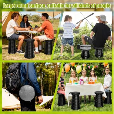 Зручний складаний стільчик з подушкою та тримачем для напоїв, телескопічний, вантажопідйомність 220 кг, легкий, стабільний, регульована висота, для відпочинку на природі та вдома