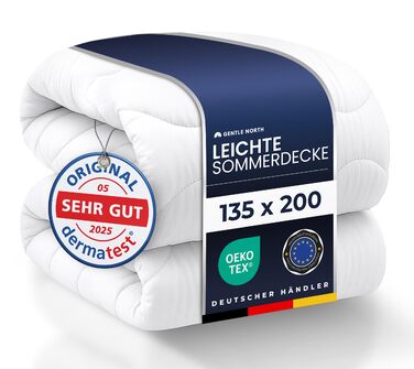 Ковдра Gentle North 155x220 для алергіків - м'яка, пухнаста, легкою літньою ковдрою, 60°C - для сну