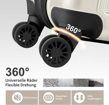 Набір валіз LALAHO 2 шт. з косметичкою, з ABS+PC, телескопічний ручка, ручна поклажа, градієнтний дизайн