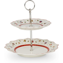 Villeroy & Boch Toy's Delight – міні етажерка для різдвяних солодощів, керамічна підставка для десертів, новорічний декор, преміум порцеляна, ідеально для буфету та подарунка