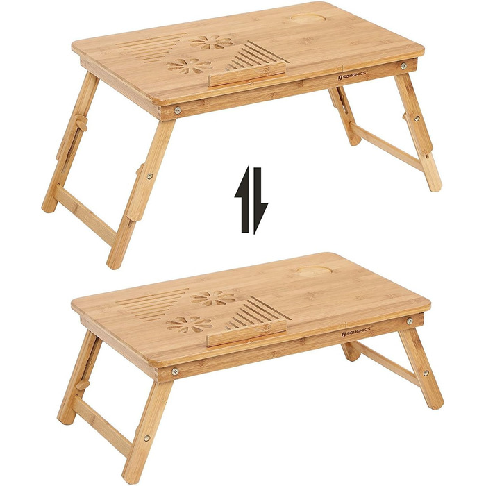 Стіл для ноутбука SONGMICS, регульована висота, 55 x 35 x 29 см, LLD002