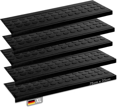 Rubber Threshold Mats with Beveled Edge - Non-Slip, Indoor/Outdoor - 5 Piece Set