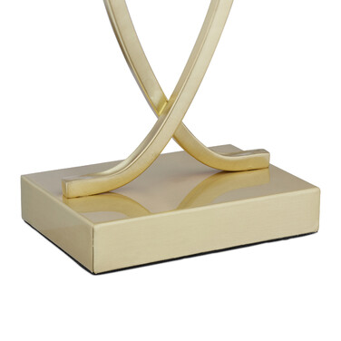 Relaxdays Golden Table Lamp with Fabric Shade