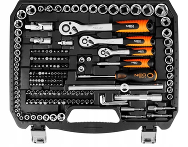Набір інструментів NEO TOOLS: торцеві головки та ключі, 220 предметів, 1/2