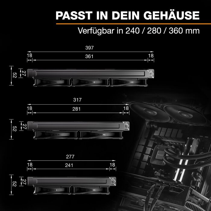 Система водяного охолодження be quiet! Pure Loop 3 240 мм для AMD/Intel, 2x 120 мм вентилятори Pure Wings 3, тиха помпа
