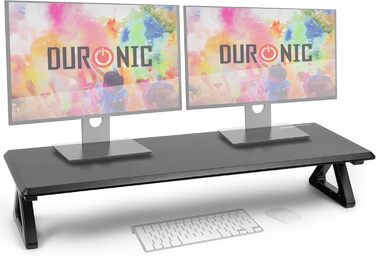Підставка для двох моніторів Duronic DM06-2 BK, 82x30 см, настільна підставка для підвищення екрана, навантаження до 10 кг, чорна