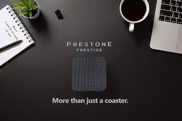 Modern Coasters for Drinks | Premium Carbon & Wood Unique geometric design Protects wooden tables Gift in luxurious gift box (Carbon square)