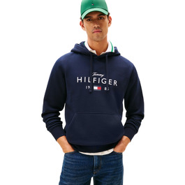 Чоловічий худі Tommy Hilfiger Brand Love Big Hilfiger з капюшоном, синій (Desert Sky), розмір M, артикул MW0MW41427