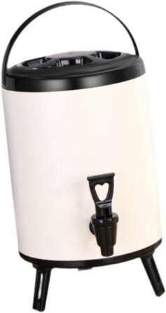 F Fityle Hot/Cold Beverage Dispenser, Tea Barrel with Tap, Water-Insulated Drink Dispenser, Drink Container for Camping/Kindergarten, 6L White