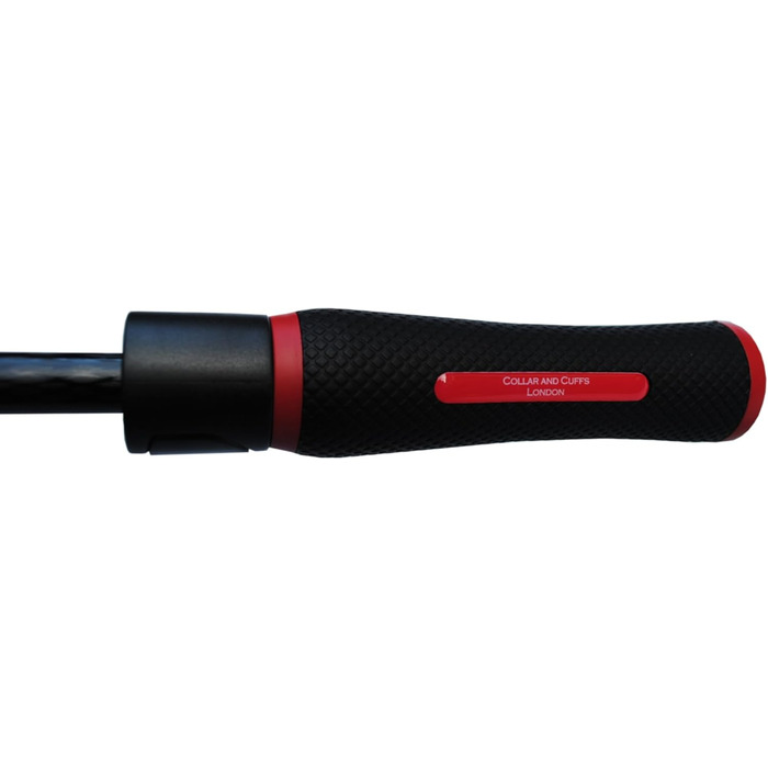 COLLAR AND CUFFS XL Golf Umbrella - Windproof, Fiberglass Ribs - Red & Black - Automatic Open/Close - 154cm