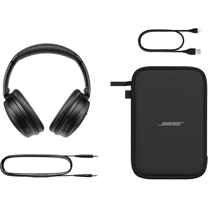 Навушники Bose QuietComfort SC з мікрофоном, шумозаглушенням та Bluetooth, чорні (до 24 год роботи)