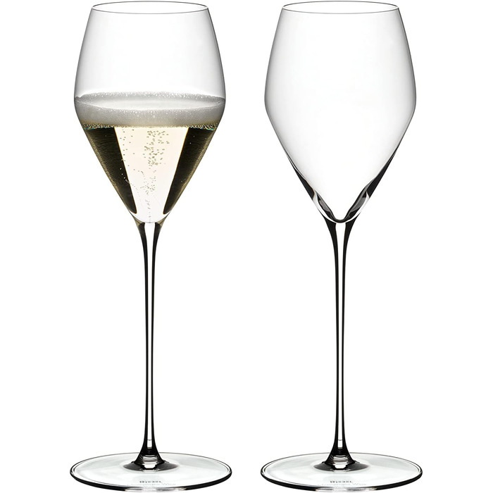 RIEDEL Veloce Champagne Glass Set, 2-Piece, Clear Crystal Glass, Premium Machine-Made