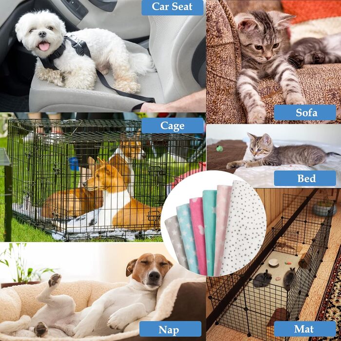 М'яка ковдра для собак та котів LeerKing: двошарова флісова ковдра 100 x 150 см (світло-сірий + зелений)