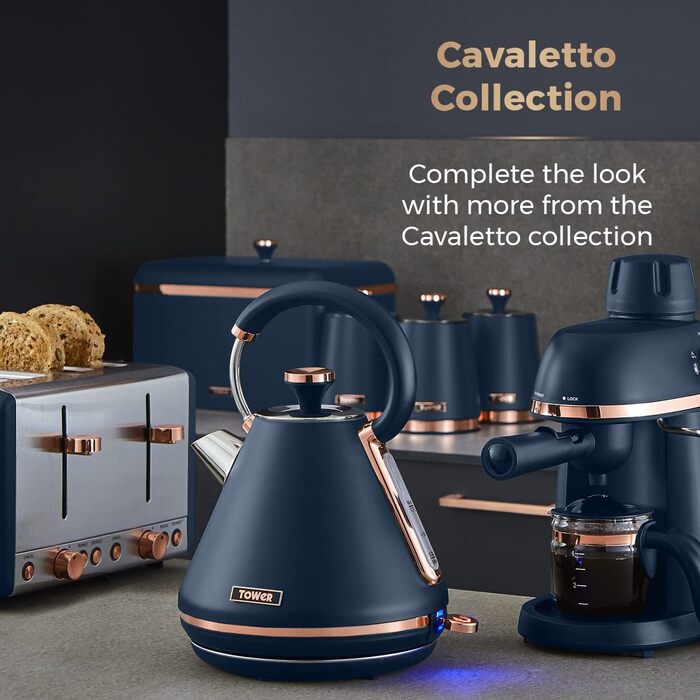 Cavaletto Brotkasten-Aufbewahrung T826130BLK: Набір для зберігання хліба, карбонова сталь, знімний кришка, 23 x 35 x 24 см, Midnight Blue