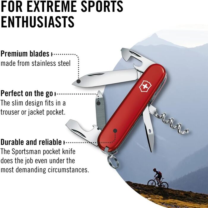 Мультитул Victorinox Sportsman - Швейцарський ніж, 13 функцій, Victorinox