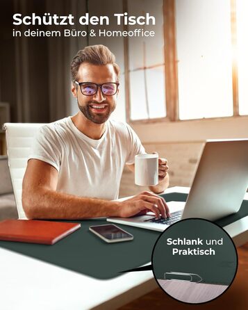 Підкладка для столу MYMIND® 80x40 см - XXL килимок для миші з преміум-шкіри PU, водонепроникна, для дому та офісу
