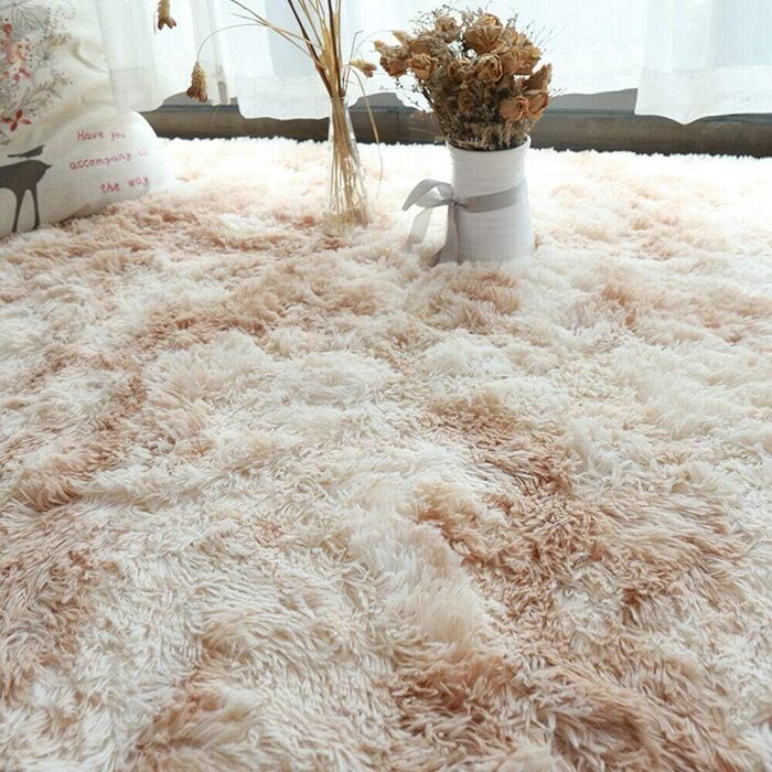 М'який килим QUINZI 160x230 см, високий ворс, сучасний, пухнастий, для спальні, вітальні, дитячої кімнати, з антиковзаючим покриттям (Хакі)