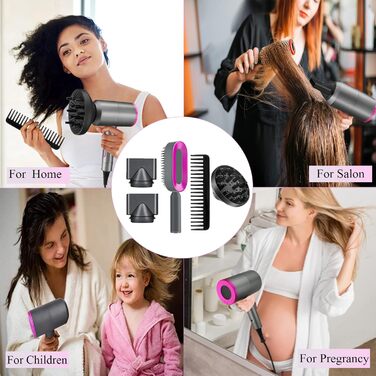 Іонний фен AC мотор 1800W, професійний фен для волосся з 3 режимами нагріву, кнопка холодного повітря, дифузор, 2 концентратори, гребінець для жінок та чоловіків