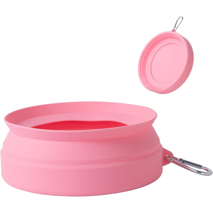 Складаний поїльник для собак SLSON, витокозахисний, рожевий, для подорожей на авто
