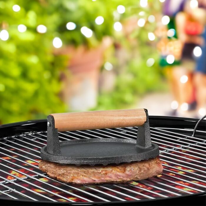Прес для гриля Küchenprofi BBQ 1кг, чавун, ручка з палісандра, для стейку, бекону, шніцеля