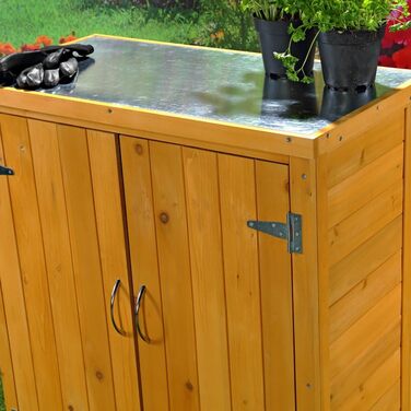 Garden/Tool Storage Cabinet with 2 Doors, 75 cm x 40 cm x 90 cm (W x D x H)