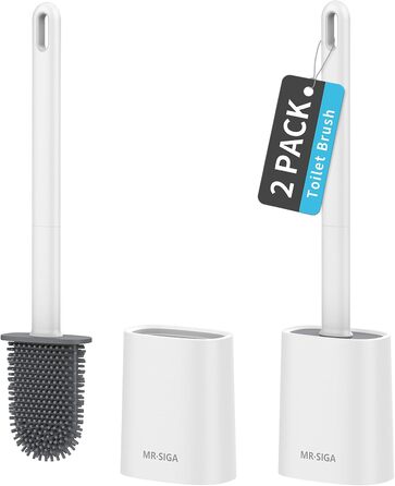 Набір щітки для унітазу та тримача MR.SlGA, настінний монтаж, компактний дизайн, білий, 2 шт.