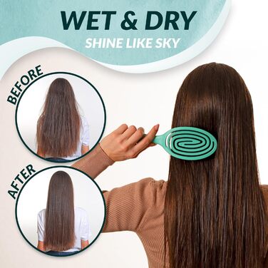 Щітка для волосся marQus Bio з щетиною дикого кабана без заплутування - розпушувач з подвійною спіральною пружиною - професійна щітка для розчісування всіх типів волосся, екологічні матеріали - для мокрого та сухого волосся, для блиску, об'єму, Blush (Aqu