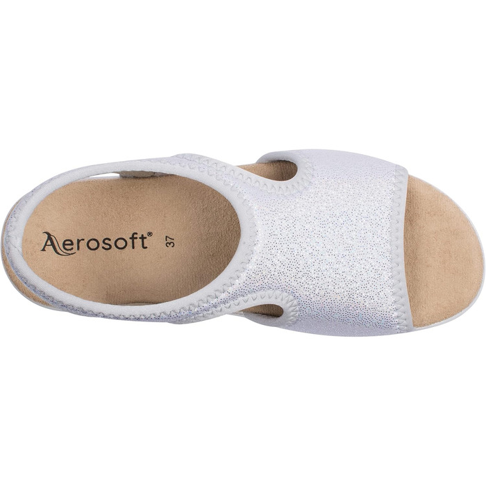 Сандалі жіночі Aerosoft Stretch 05 сріблясті, широта G-H, 38 EU - комфортні та без тиску