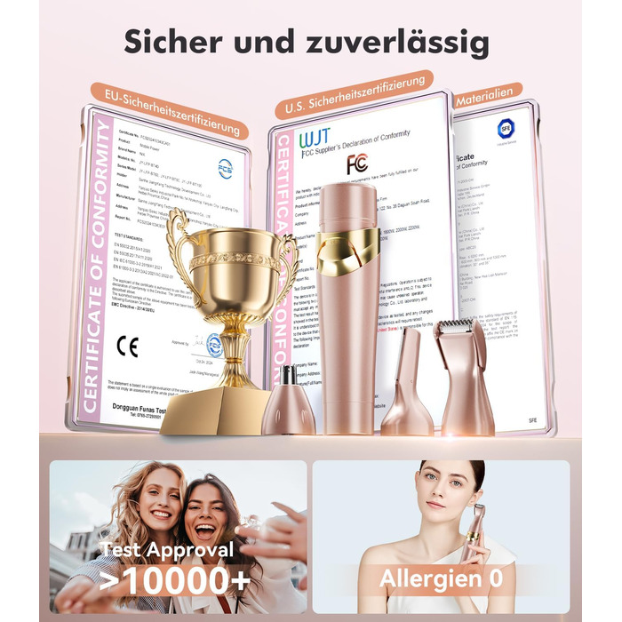 Електричний жіночий епілятор 6-в-1 для бікіні, обличчя та тіла - гладке гоління без подразнень