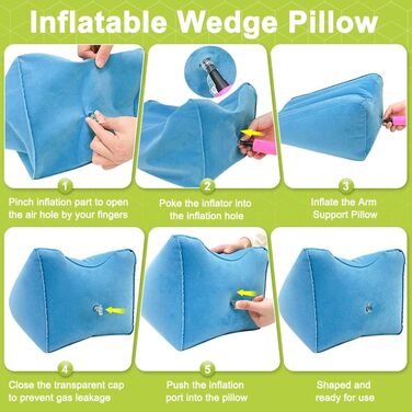 Mybow Inflatable Arm Elevation Pillow, Arm Support Pillow for Pain Relief, Daily Armrest, Comfort Armrest, Broken Arm and After Operations, Elbow Pillow