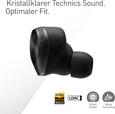 Навушники бездротові Technics EAH-AZ80E-K чорні з шумозаглушенням та мікрофоном