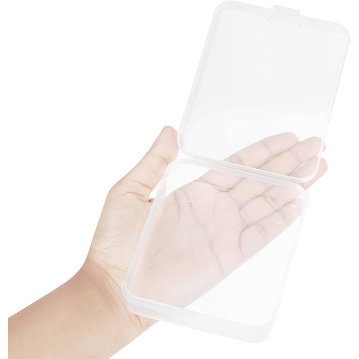 BELLE VOUS 24-Piece Set Small Storage Boxes Plastic Transparent Hinged Lid - 11.5 x 9.2 x 2.8 cm - Plastic Boxes for Small Beads, Pills, Jewelry, Screws, Sorting Box, Craft Supplies