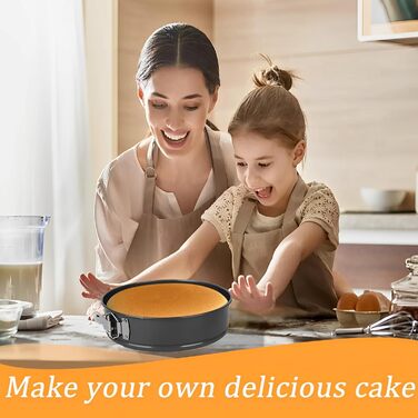 Набір форм для випічки: квадратні, круглі, 20/22/24 см, чорний метал, знімний дно, антипригарне покриття