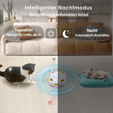 GoldenSun Cat Toy, Rechargeable, Interactive 4-in-1 Toy for Indoor, Hide-and-Seek Toy for Kittens, Whack-a-Mole Motion, Electronic Cat Toy for Exercise (Space Cat)