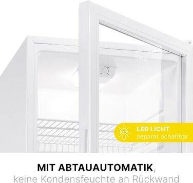 Холодильник для напоїв Bomann® KSG 7289 з скляними дверцятами, 245 л, 5 полиць, автоматична розморожування, регулювання температури, білий (Модель 2024)