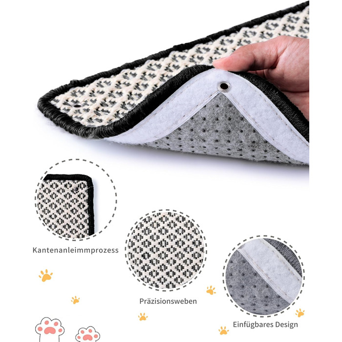 Килимок для кігтів котів JanYoo: захист від подряпин, сизаль, 60x25 см (2 шт.)