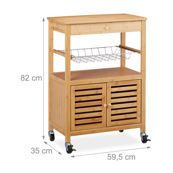 Relaxdays Kitchen Cart made of Bamboo