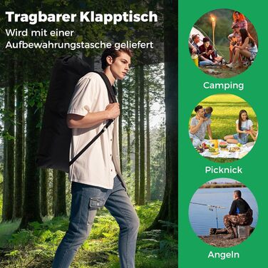 Складний кемпінговий стіл COSTWAY 119x55 см з алюмінієвою стільницею та сітчастою корзиною, до 100 кг, з сумкою для перенесення - для кемпінгу, саду (Срібний)