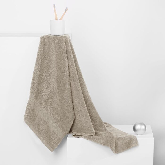 Набір рушників DecoKing Marina бавовна 525г/м² 4 шт. 50x100 см і 2 шт. 70x140 см бежеві, високої якості, суперпоглинаючі