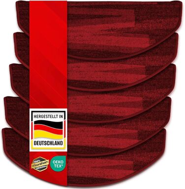 Casa Pura килимки на сходи самоклеючі напівкруглі червоні 15 шт. 65 x 23,5 см, сучасний дизайн | Casa Pura Via Veneto