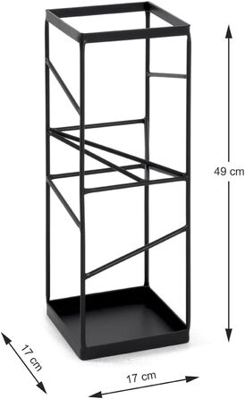 Підставка для парасольки HAKU Möbel, чорна, металева, 17x49x17 см, сучасний стиль