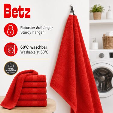 Набір махрових рушників Betz Premium, 6 шт. (4 шт. 50x100 см, 2 шт. 70x140 см), 100% бавовна, червоний