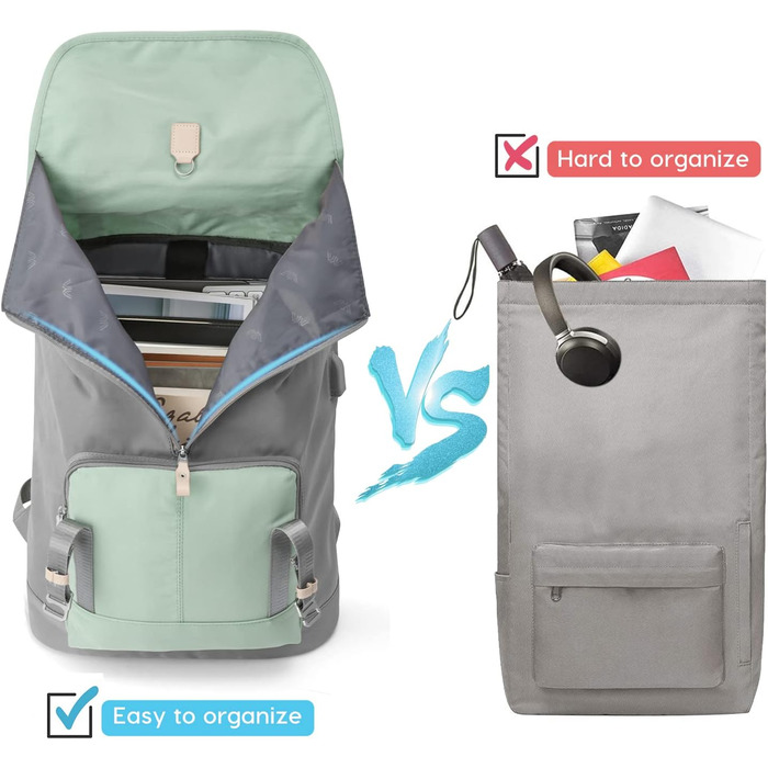 Жіночий рюкзак YAMTION на 17 дюймів з відділенням для ноутбука, USB-порт, для школи, університету, повсякденного використання (17