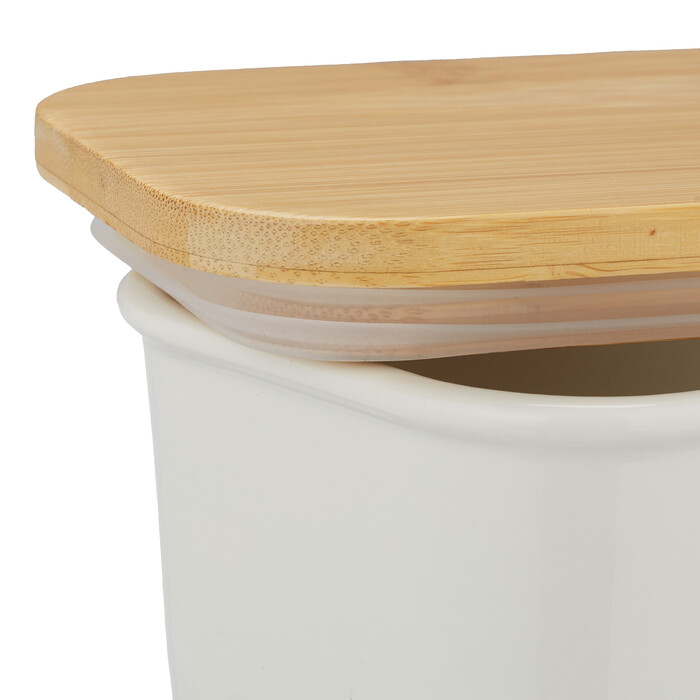 Relaxdays Butter Dish Ceramic & Bamboo