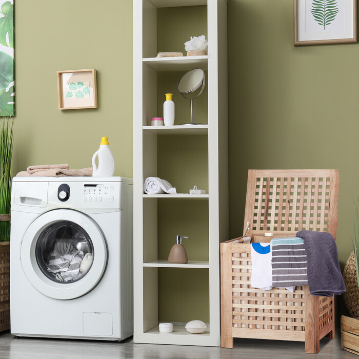 Relaxdays Laundry Hamper Walnut