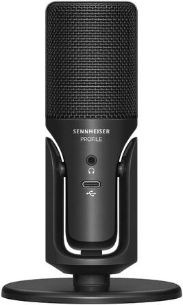 Sennheiser Profile USB мікрофон: конденсаторний мікрофон з USB-підключенням для подкастів та стрімінгу. В комплекті: стійка та кабель USB-C 1.2м. Чорний (700065)