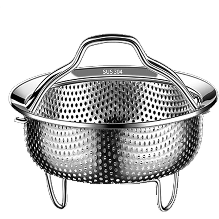 Димер для каструль, Ø14см: нержавіюча сталь 304, для приготування на пару, універсальний, підходить для каструль, сковорідок, мультиварки, швидкої каструлі, Instant Pot