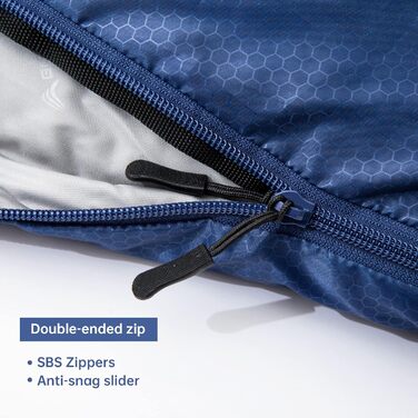 BISINNA XXL Sleeping Bag for Adults - 3-4 Season Warm Camping Sleeping Bag - Wide Plus Size Outdoor Sleeping Bag (Blue, 1.5kg Right Zipper)